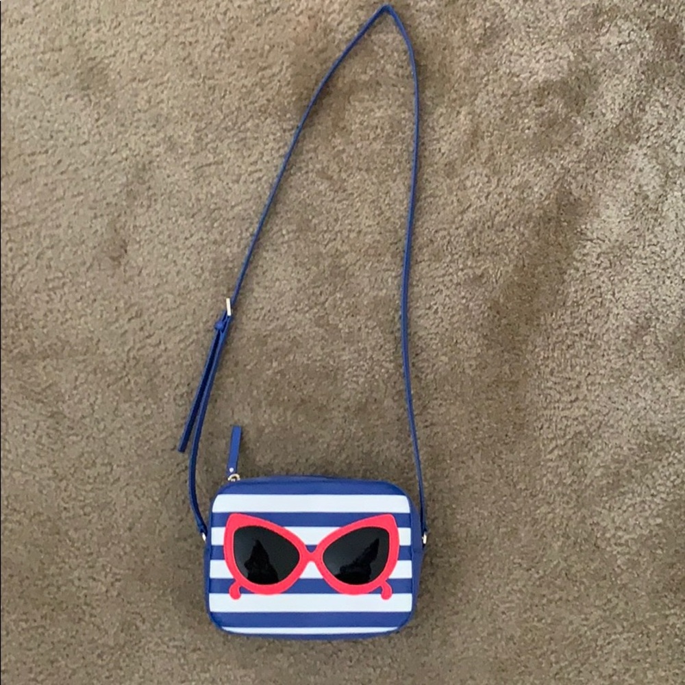 Kate Spade Striped Sunglasses Camera Crossbody Bag